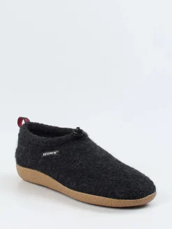 Giesswein – Hüttenschuhe aus Wollfilz Anthrazit