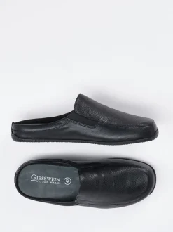Giesswein – Lederpantoffel aus Kalbleder schwarz