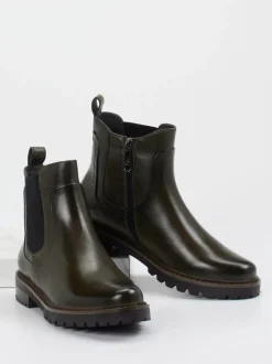 Ginger & Glove – Chelsea Boot aus Lammleder Dunkelgrün