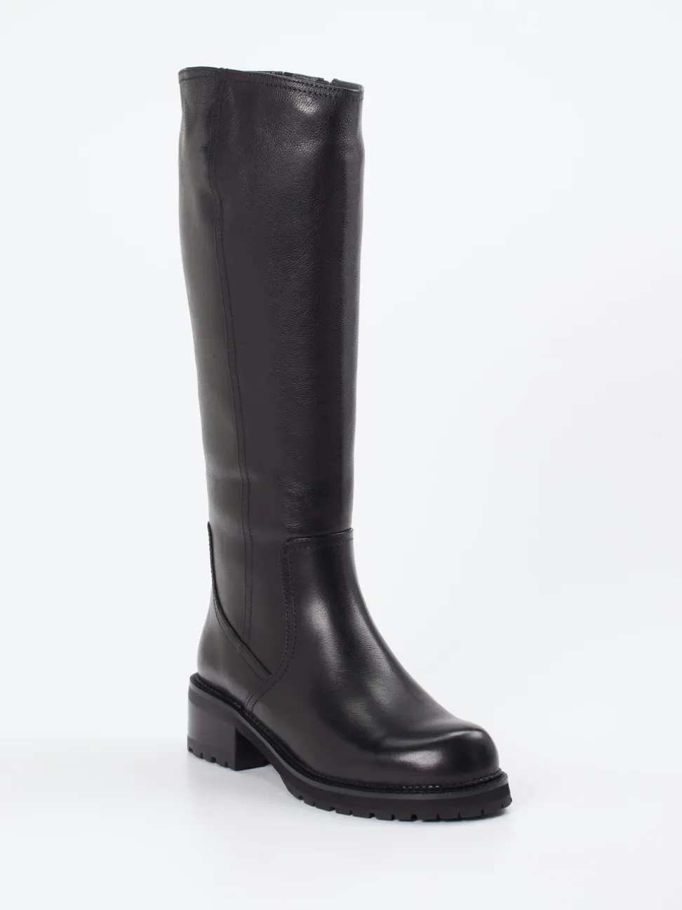 Ginger & Glove – Kniehohe Stiefel aus Lammleder Schwarz