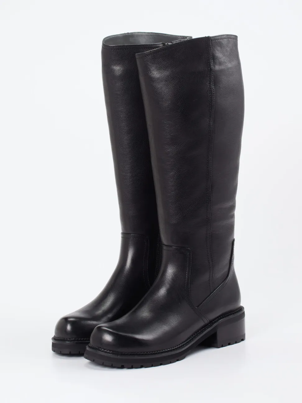 Ginger & Glove – Kniehohe Stiefel aus Lammleder Schwarz