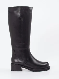 Ginger & Glove – Kniehohe Stiefel aus Lammleder Schwarz