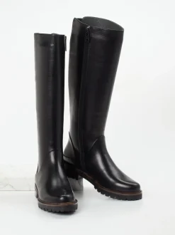 Ginger & Glove – Kniehohe Stiefel aus Lammleder schwarz