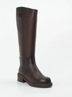 Ginger & Glove – Kniehohe Stiefel aus Kalbleder dunkelbraun