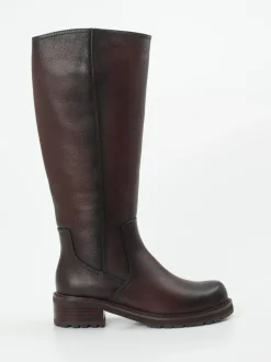 Ginger & Glove – Kniehohe Stiefel aus Kalbleder dunkelbraun