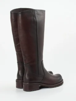 Ginger & Glove – Kniehohe Stiefel aus Kalbleder dunkelbraun
