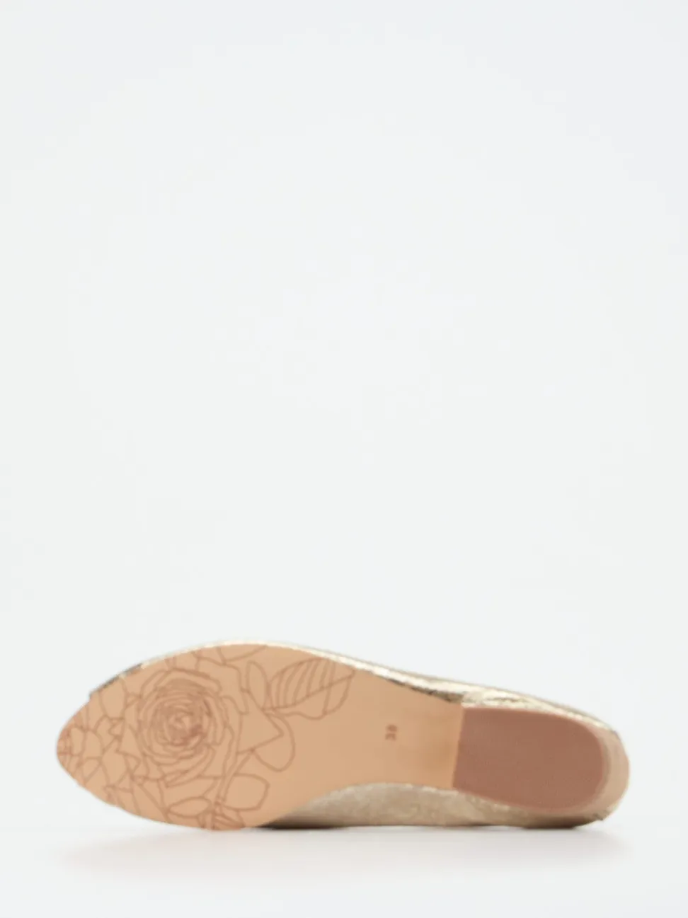 Ginger & Glove – Peep-Toe-Ballerinas aus Metallicleder Gold