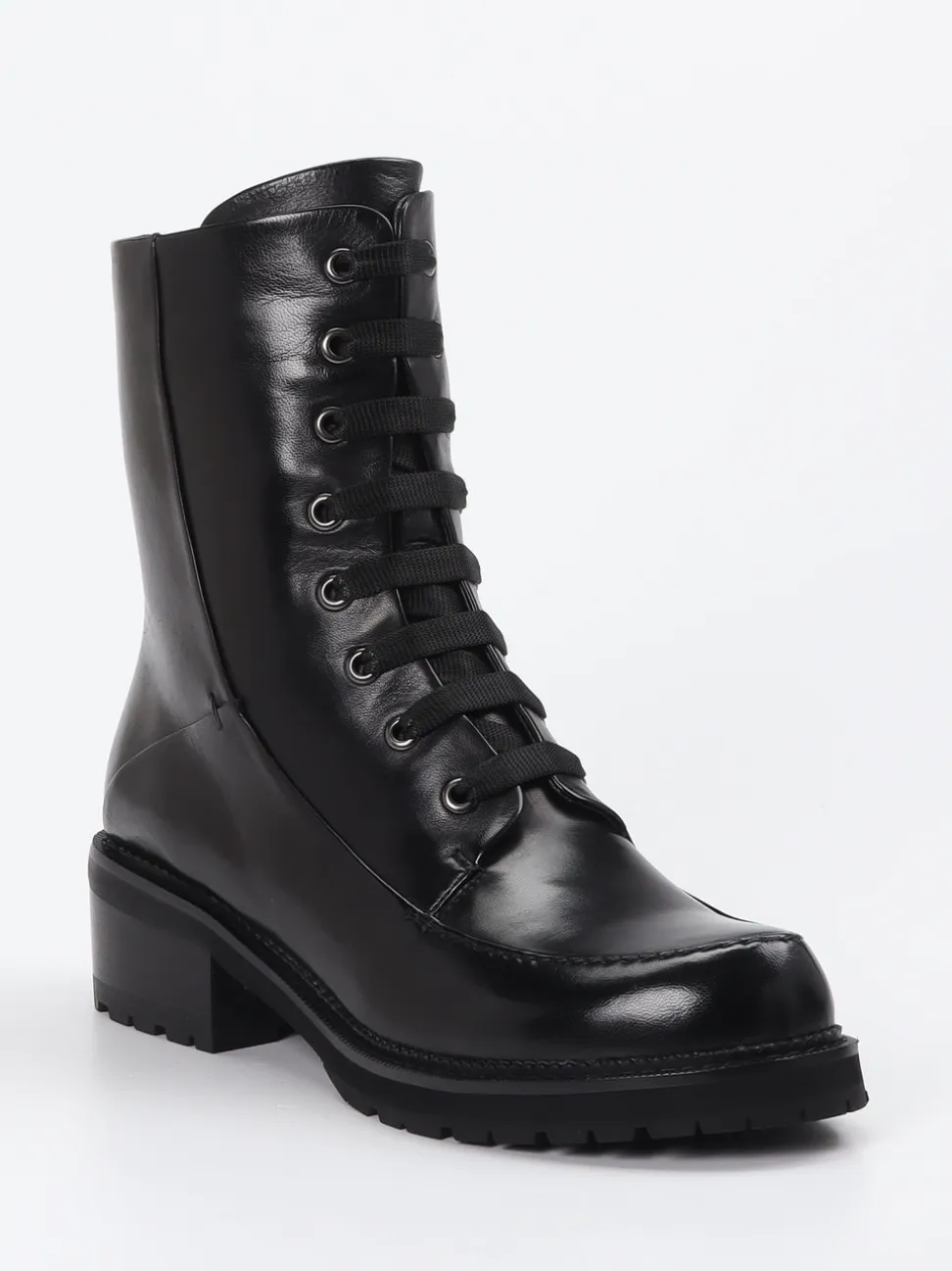Ginger & Glove – Schnürboots aus Kalbleder Schwarz
