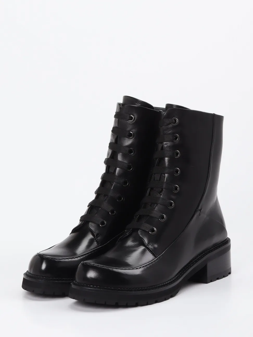Ginger & Glove – Schnürboots aus Kalbleder Schwarz