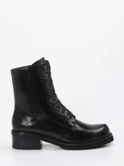 Ginger & Glove – Schnürboots aus Kalbleder Schwarz