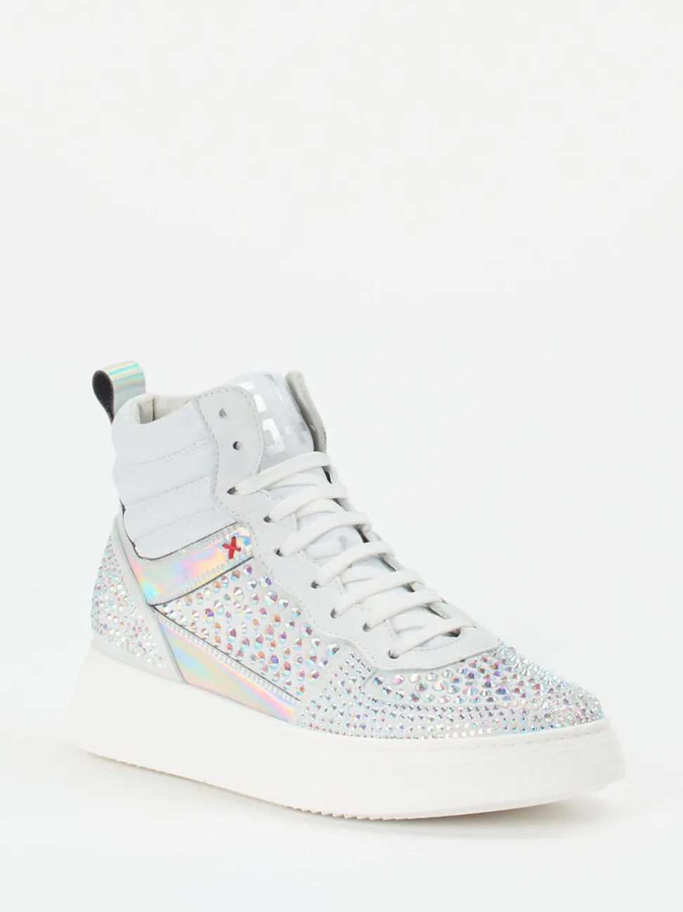 Gio+ – High-Top Sneaker aus Veloursleder Weiß