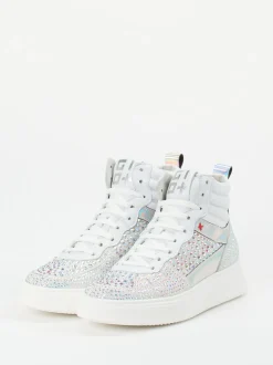 Gio+ – High-Top Sneaker aus Veloursleder Weiß
