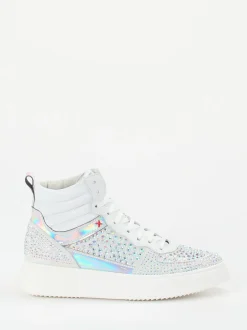 Gio+ – High-Top Sneaker aus Veloursleder Weiß