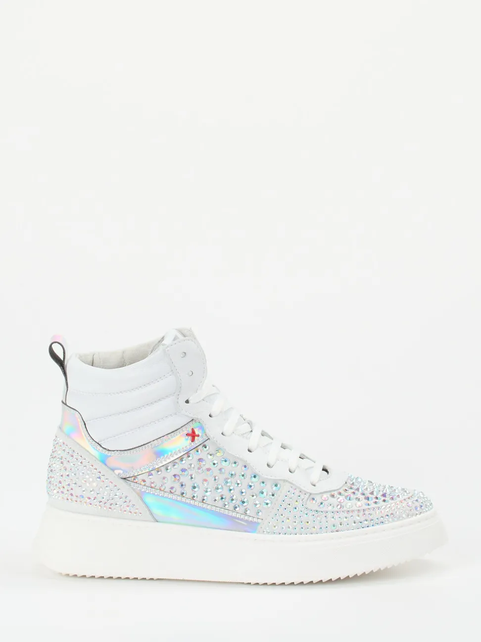 Gio+ – High-Top Sneaker aus Veloursleder Weiß