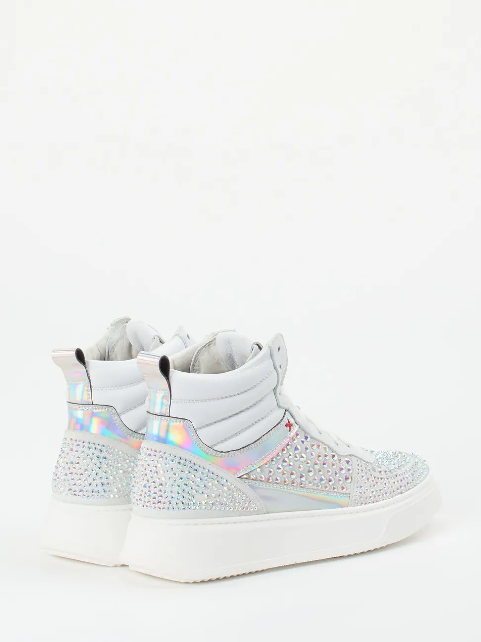Gio+ – High-Top Sneaker aus Veloursleder Weiß