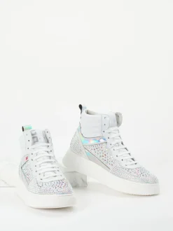 Gio+ – High-Top Sneaker aus Veloursleder Weiß