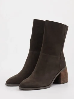 Gioia – Stiefelette aus Veloursleder Dunkelbraun