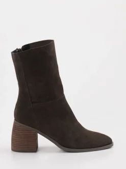 Gioia – Stiefelette aus Veloursleder Dunkelbraun