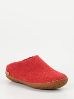 Glerups – Filzpantoffeln aus Wollfilz in Tomatenrot