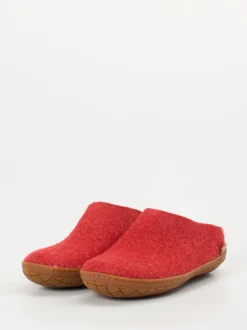 Glerups – Filzpantoffeln aus Wollfilz in Tomatenrot