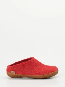 Glerups – Filzpantoffeln aus Wollfilz in Tomatenrot