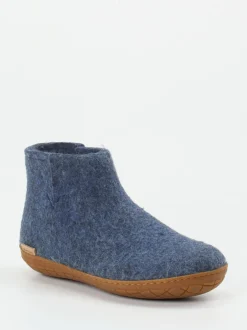 Glerups – Hausschuh-Bootie aus Wollfilz jeansblau
