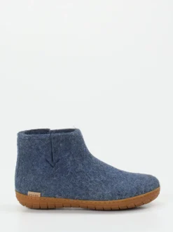 Glerups – Hausschuh-Bootie aus Wollfilz jeansblau