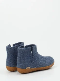 Glerups – Hausschuh-Bootie aus Wollfilz jeansblau