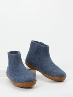 Glerups – Hausschuh-Bootie aus Wollfilz jeansblau