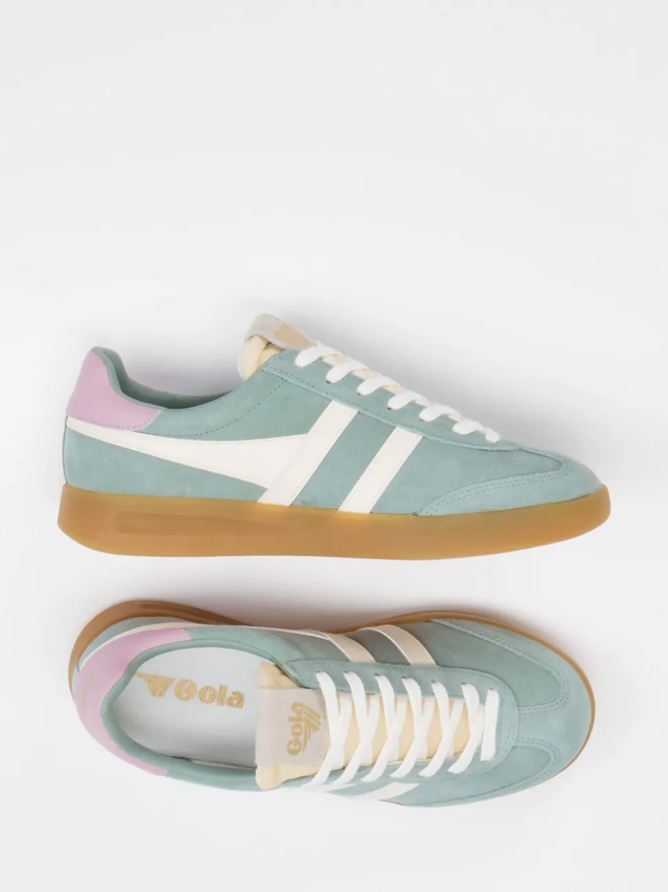 Gola – Retro-Sneaker aus Veloursleder Salbeigrün