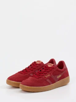 Gola – Retro-Sneaker aus Veloursleder Dunkelrot