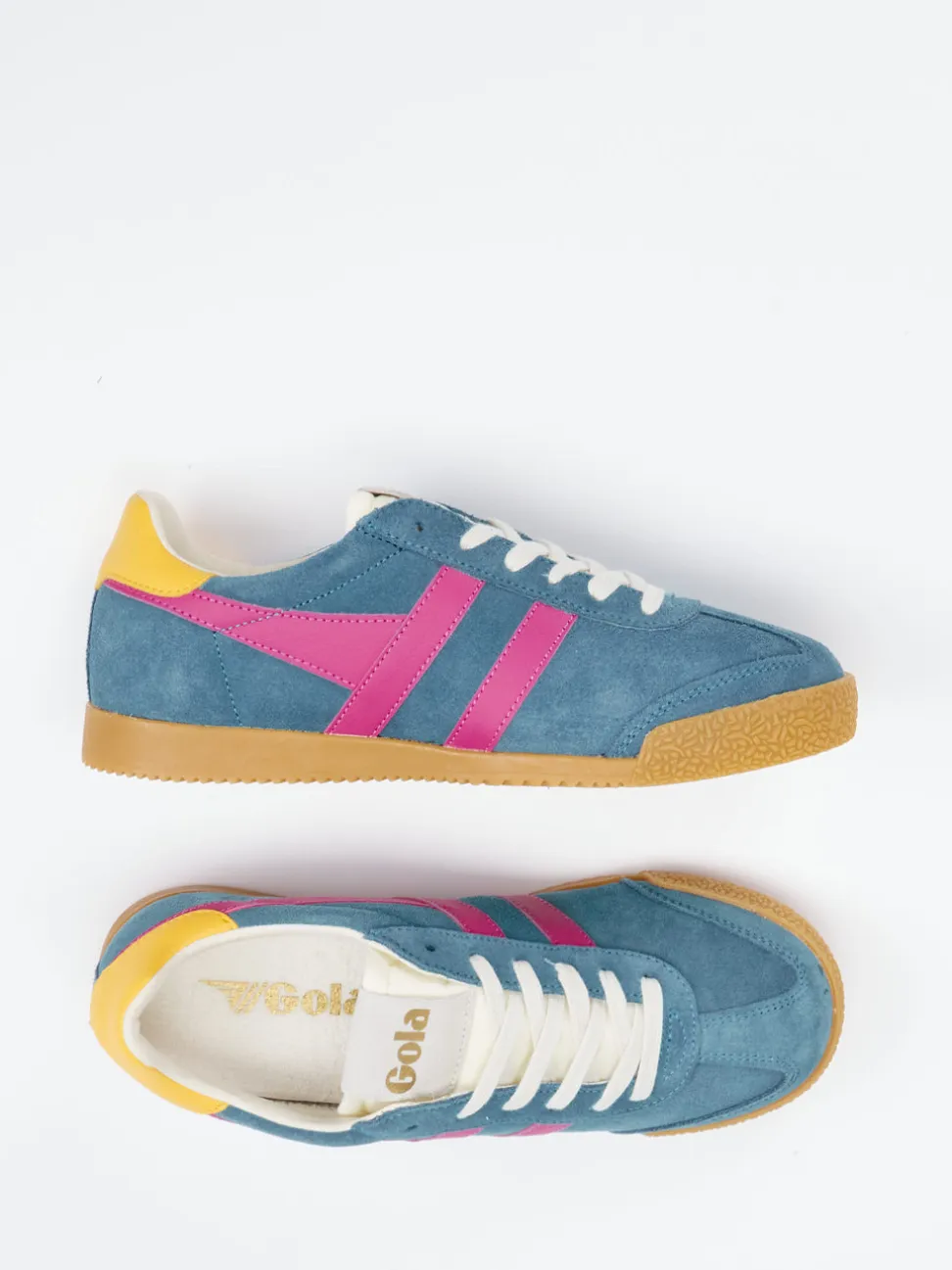 Gola – Retro-Sneaker aus Veloursleder petrolblau