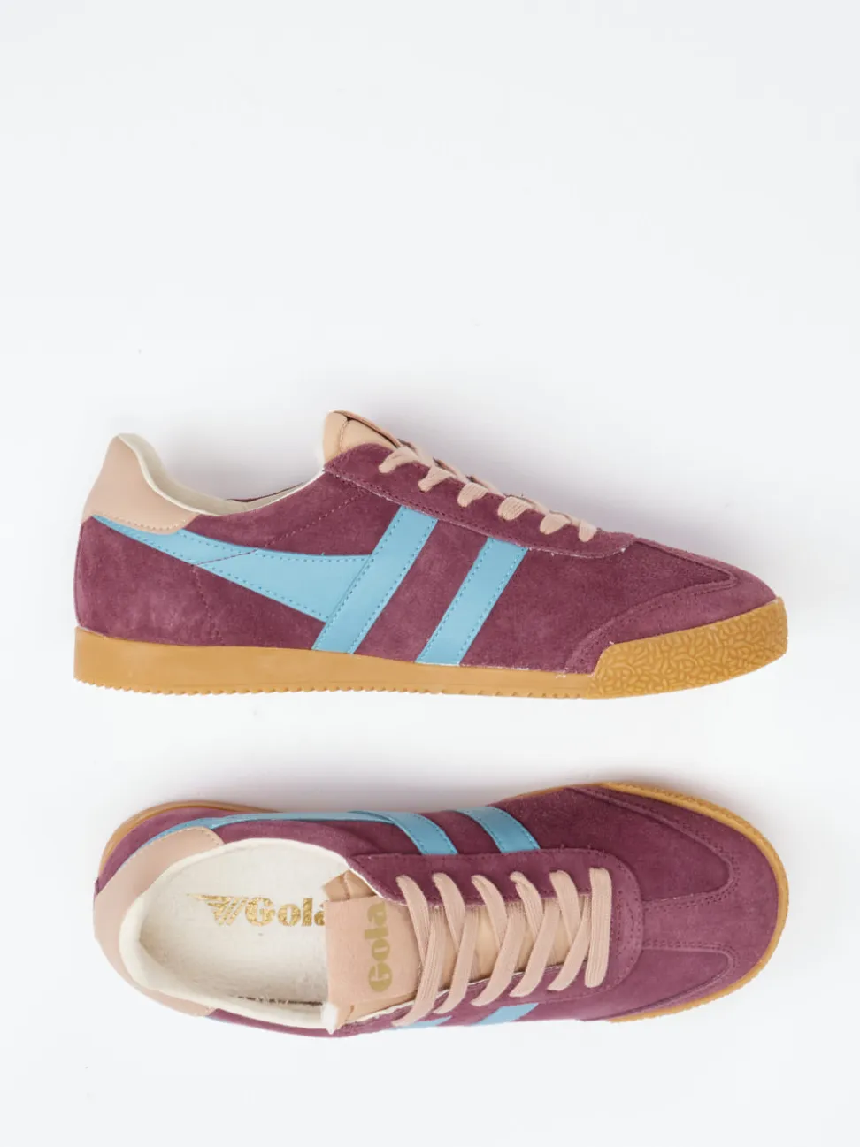 Gola – Retro-Sneaker aus Veloursleder brombeerfarben