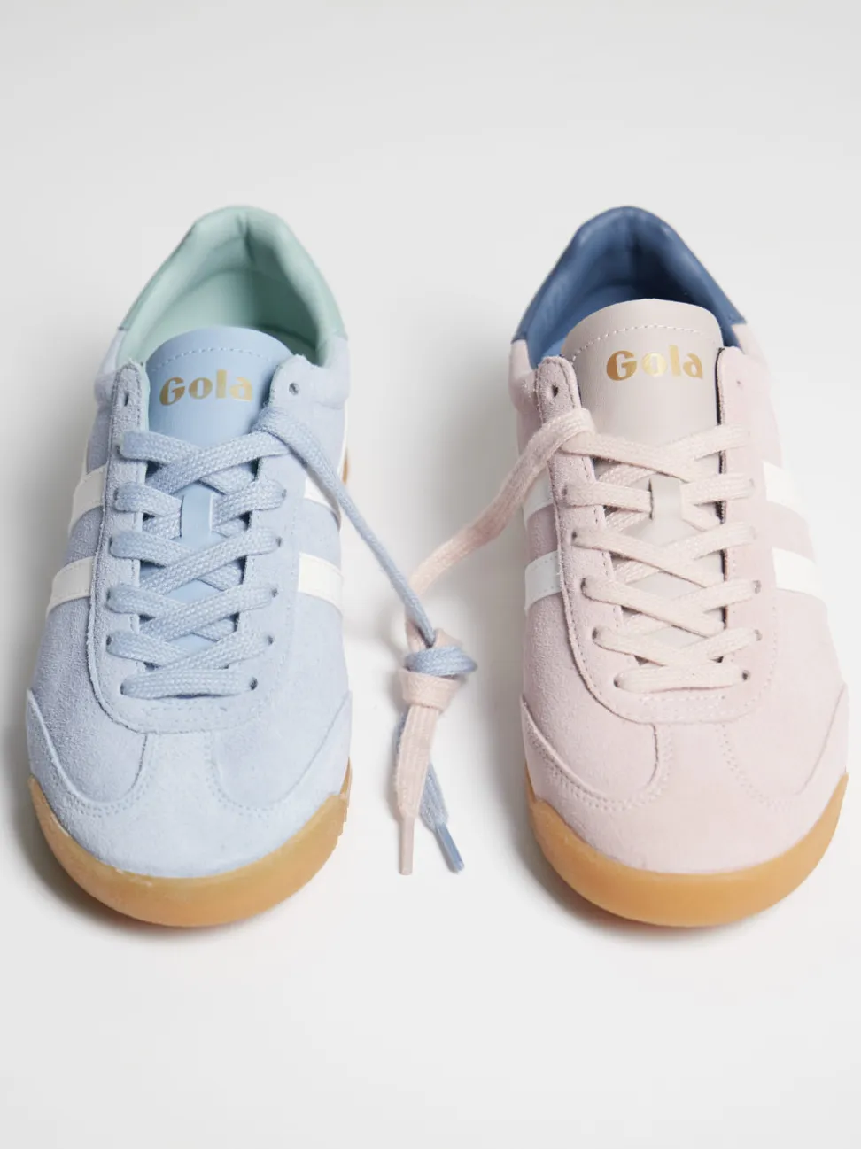 Gola – Retro-Sneaker aus Veloursleder Altrosa