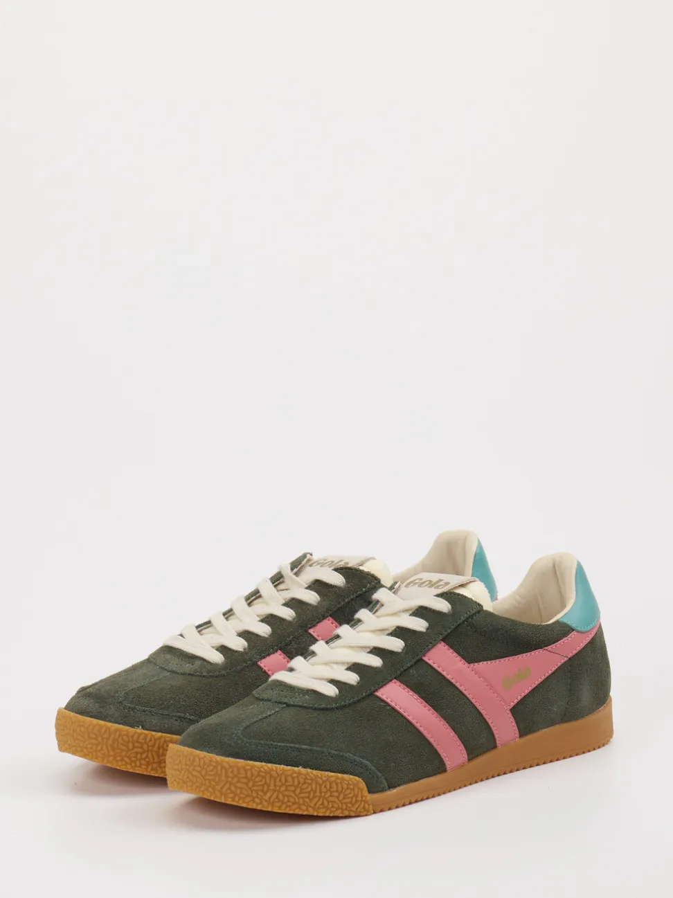 Gola – Retro-Sneaker aus Veloursleder olivgrün