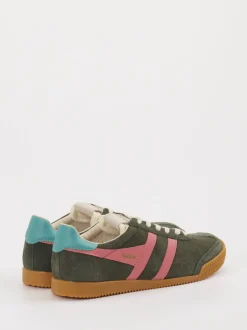 Gola – Retro-Sneaker aus Veloursleder olivgrün