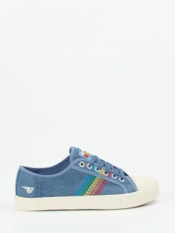 Gola – Sneaker aus Canvas in Jeansblau mit Stickerei