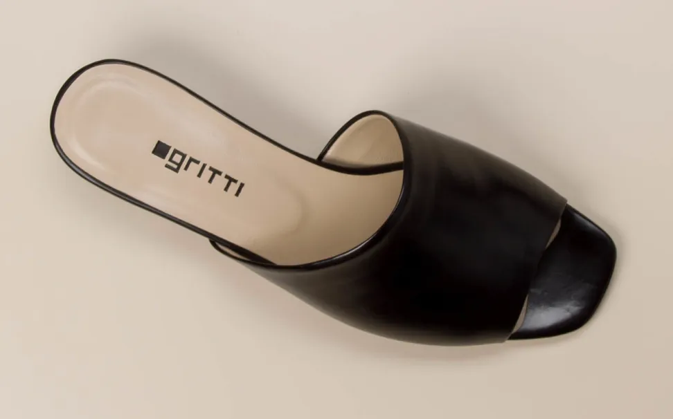 Gritti – Mules aus Kalbleder in Schwarz