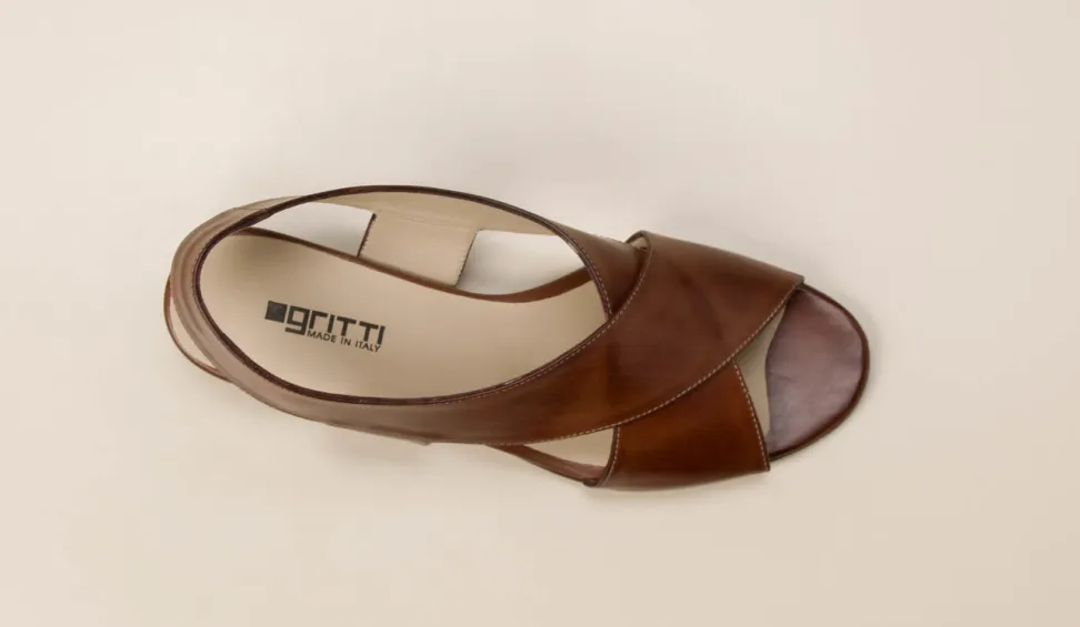 Gritti – Slingback-Sandale aus Kalbleder braun