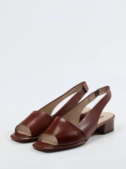 Gritti – Slingback-Sandalen aus Kalbleder Cognacbraun