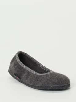 Haflinger – Ballerina-Hausschuh aus Wollfilz anthrazit