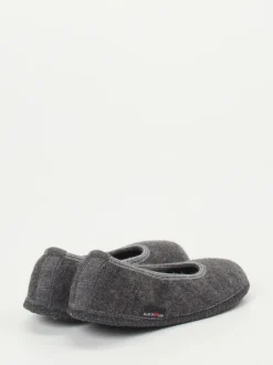 Haflinger – Ballerina-Hausschuh aus Wollfilz anthrazit
