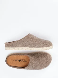 Haflinger – Filzpantoffel aus Schurwolle taupe