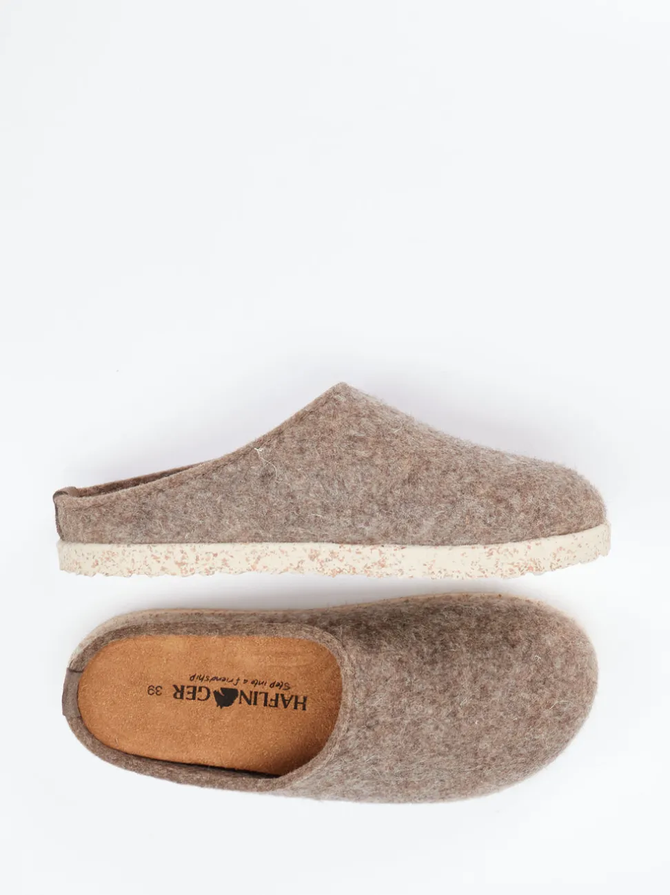 Haflinger – Filzpantoffel aus Schurwolle taupe
