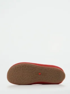 Haflinger – Filzpantoffeln aus Wollfilz tomatenrot