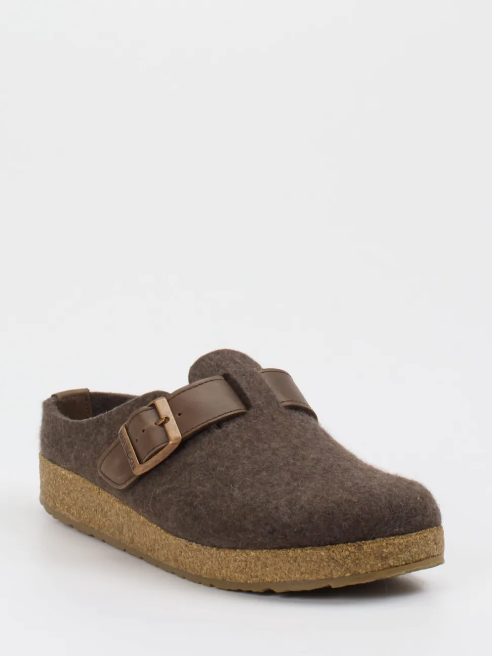 Haflinger – Hausschuhclogs aus Wollfilz braun