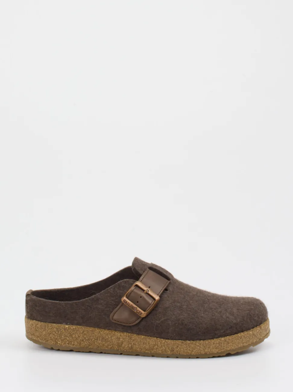 Haflinger – Hausschuhclogs aus Wollfilz braun