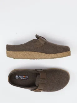 Haflinger – Hausschuhclogs aus Wollfilz braun