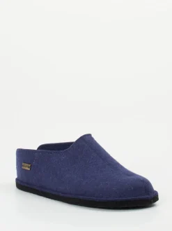 Haflinger – Hüttenschuhe aus Wollfilz Dunkelblau
