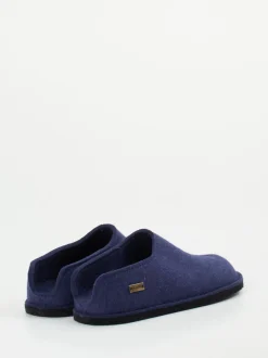 Haflinger – Hüttenschuhe aus Wollfilz Dunkelblau